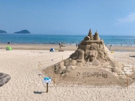 완도 신지 명사십리의 인어공주 모래조각, 포토존!