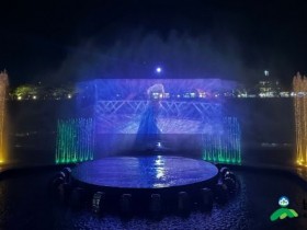 봄밤 남원 밝히는 물줄기…요천 음악분수 포함 분수 시설 7곳 일제 가동