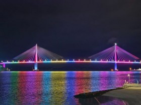 목포대교, LED 조명으로 새 단장…8월까지 시범운영