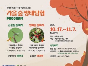 가을 숲길에서 배우는 생태 수업, 광주수목원 주말 프로그램 주목