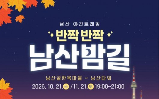 남산 야경 걷는 ‘반짝반짝 남산밤길’ 21일 운영
